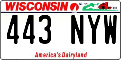 WI license plate 443NYW