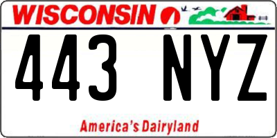 WI license plate 443NYZ