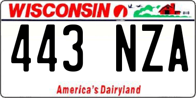 WI license plate 443NZA