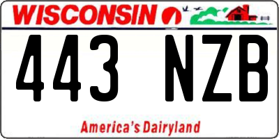 WI license plate 443NZB