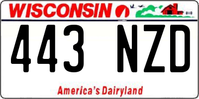 WI license plate 443NZD