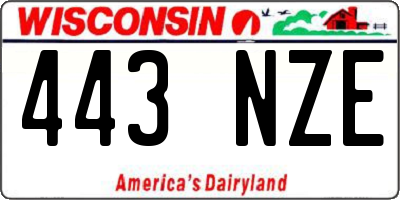 WI license plate 443NZE
