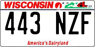 WI license plate 443NZF