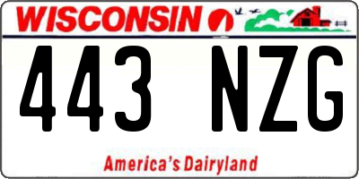WI license plate 443NZG