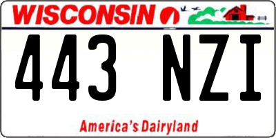 WI license plate 443NZI