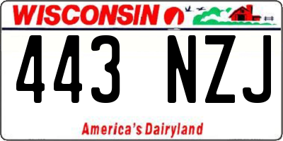 WI license plate 443NZJ