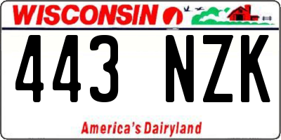 WI license plate 443NZK