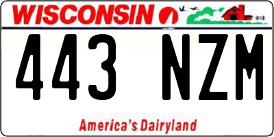 WI license plate 443NZM