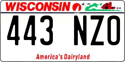 WI license plate 443NZO