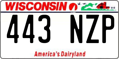 WI license plate 443NZP