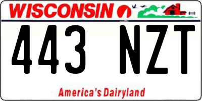WI license plate 443NZT