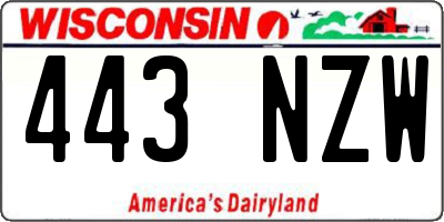 WI license plate 443NZW