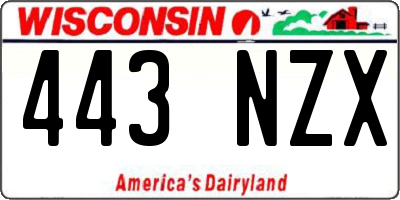 WI license plate 443NZX