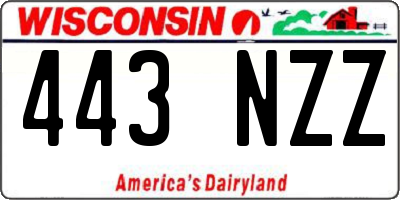 WI license plate 443NZZ