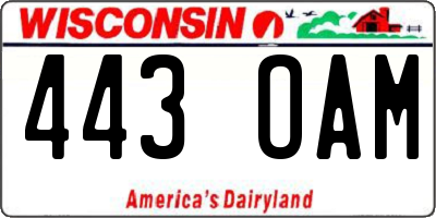 WI license plate 443OAM