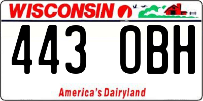 WI license plate 443OBH