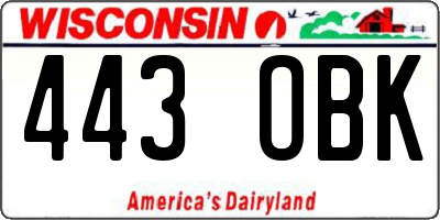WI license plate 443OBK