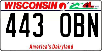 WI license plate 443OBN