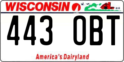 WI license plate 443OBT