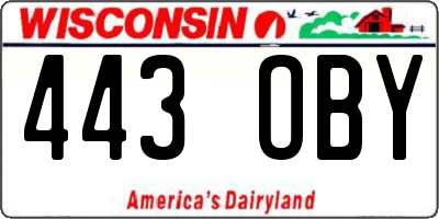 WI license plate 443OBY