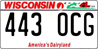 WI license plate 443OCG