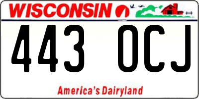 WI license plate 443OCJ