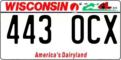 WI license plate 443OCX