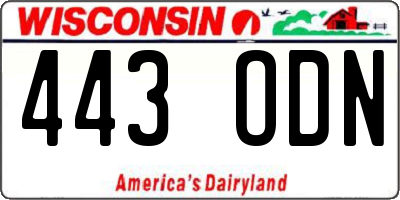 WI license plate 443ODN