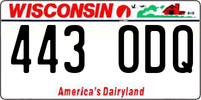 WI license plate 443ODQ