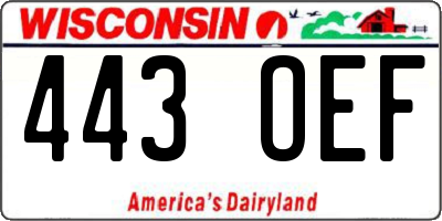 WI license plate 443OEF