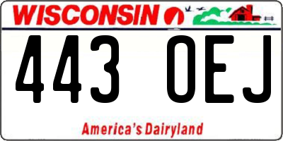 WI license plate 443OEJ