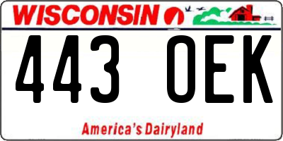 WI license plate 443OEK