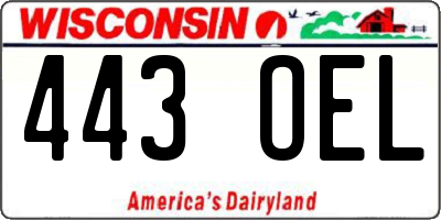 WI license plate 443OEL