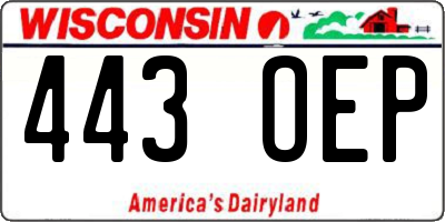 WI license plate 443OEP