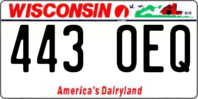 WI license plate 443OEQ