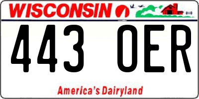 WI license plate 443OER