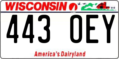 WI license plate 443OEY