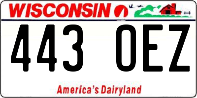 WI license plate 443OEZ