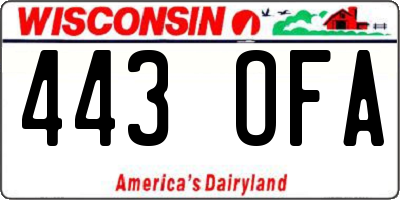 WI license plate 443OFA