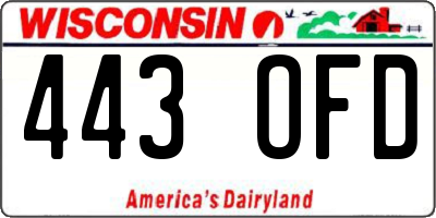 WI license plate 443OFD