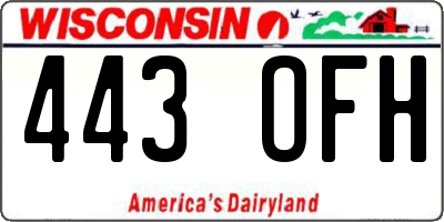 WI license plate 443OFH