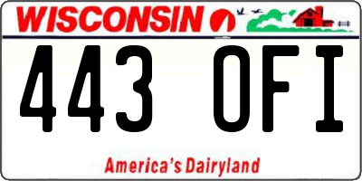 WI license plate 443OFI