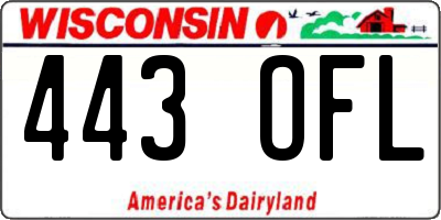 WI license plate 443OFL