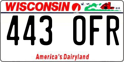 WI license plate 443OFR