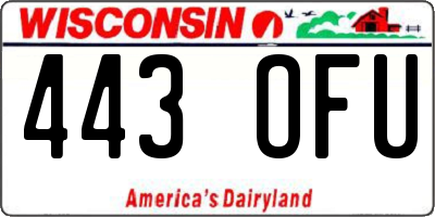WI license plate 443OFU