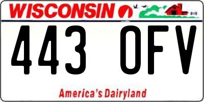 WI license plate 443OFV