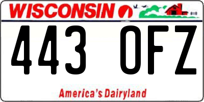 WI license plate 443OFZ