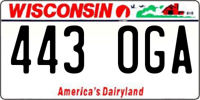 WI license plate 443OGA