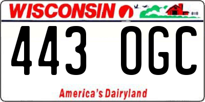 WI license plate 443OGC