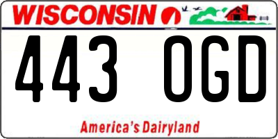 WI license plate 443OGD